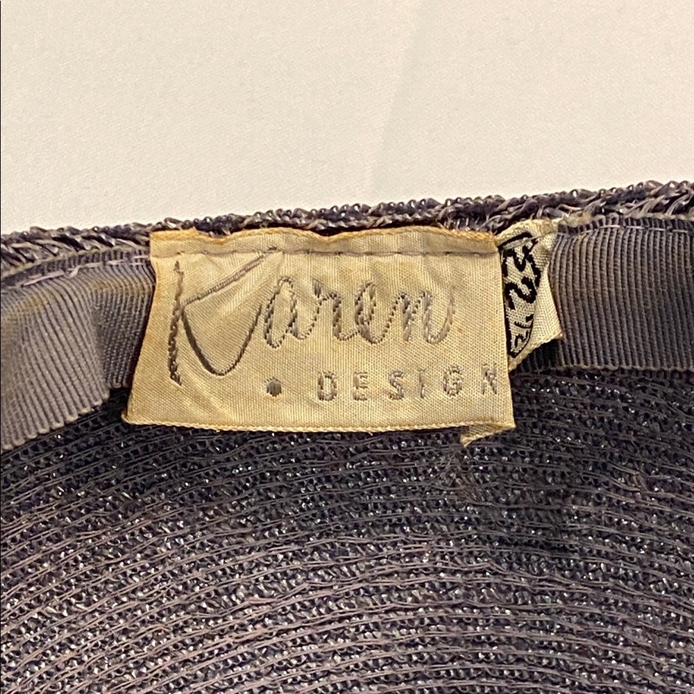 Vintage 1940s/50s Women's Silver Textured Knit Hat Cap Beret Straw, Karen Design - Picture 6 of 6